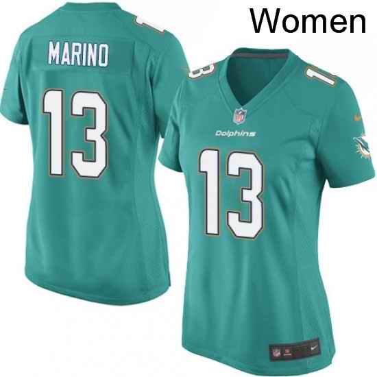 Womens Nike Miami Dolphins 13 Dan Marino Game Aqua Green Team Color NFL Jersey